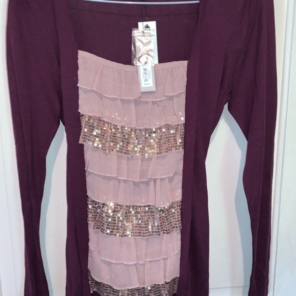 Apt. 9 Tops - Apt 9 Purple Long Sleeve Ruffle Top NWT- Size M